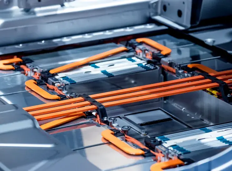 closeup of a busbar installation