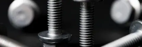 Close-up of threaded fasteners