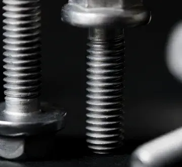 Close-up of threaded fasteners