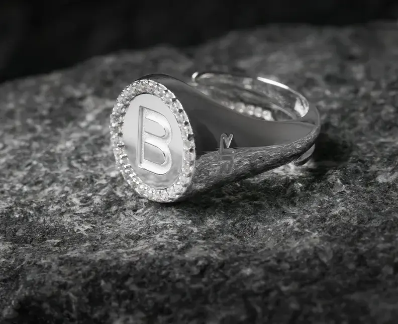 Ring treated with SILVIUM 100 Bright silver plating process