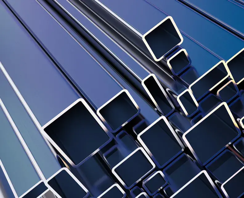3D render of aluminum profiles