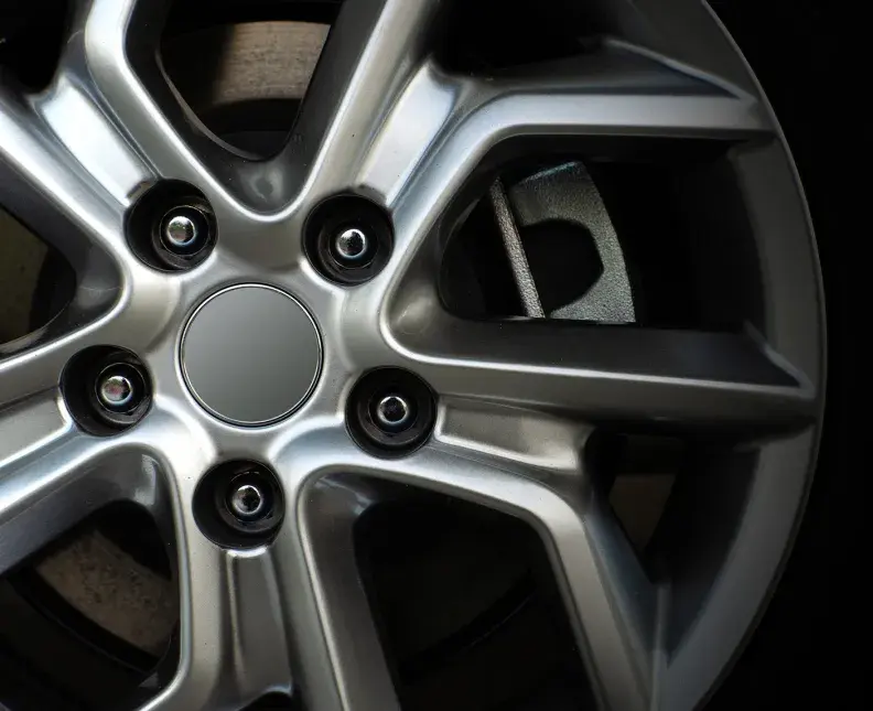 closeup of an aluminum wheel