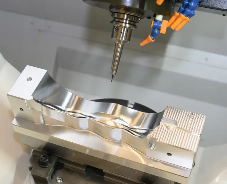 milling machine cutting the automotive mold parts electroless nickel