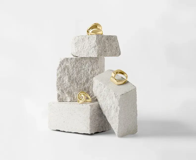 white bronze plated rings