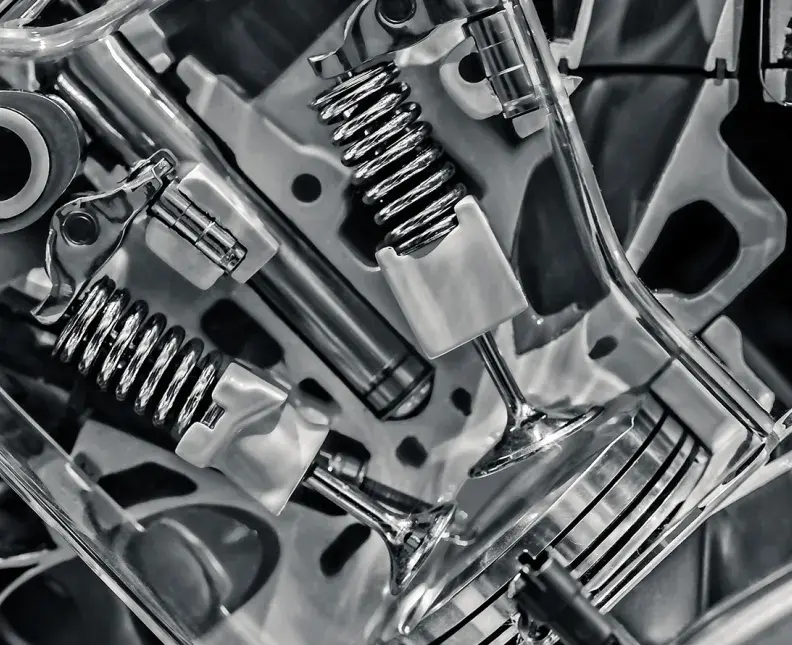 Closeup of engine valves