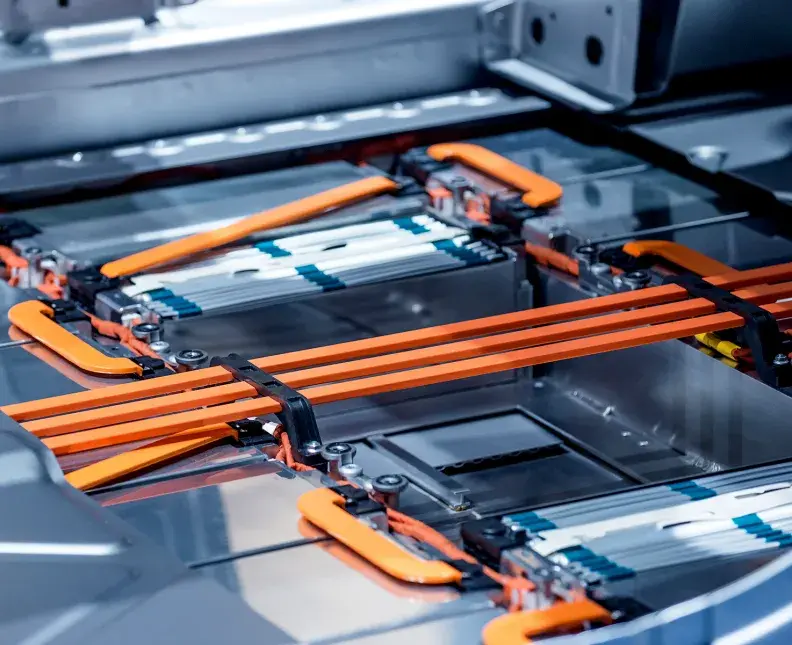 closeup of a busbar installation