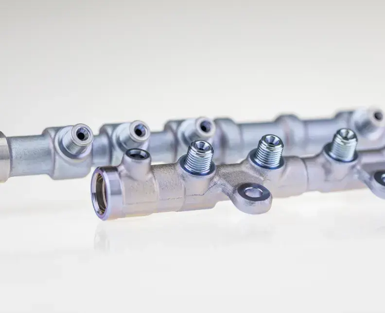 closeup of a rail plated with ENVIRALOY FALCON technology